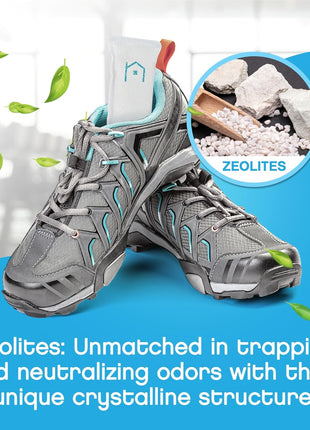 NonScents Shoe Deodorizer 2-Pack (4 Count) - Odor Eliminator, Air Freshener, Smell Absorber, Scent Remover for Shoes, Gym Bags, Soccer Cleats, Closets, Pet Area, Reusable - Shoe Deodorant