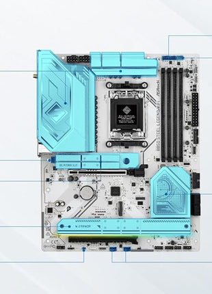 ASRock B850 Steel Legend WiFi AMD AM5 ATX Motherboard, Supports AMD Ryzen 9000/8000/7000 Series Processors, DDR5 8000+ (OC), PCIe 5.0, 2.5G LAN, WiFi 7, 14+2+1 Power Phase
