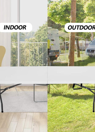 BestOffice 6FT Picnic Table Folding, Camping, Plastifor Party Event,White