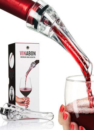 Wine Aerator Pourer Spout – Updated 2026 Professional Wine Aerator for Superior Flavor, Enhanced Bouquet & Rich, Smooth Finish. No-Leak, No-Drip, Spill-Free Design. Includes Wine Guide eBook