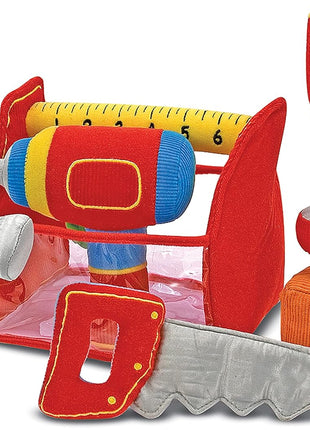 Melissa & Doug Toolbox Fill and Spill Toddler Toy with Vibrating Drill (9 pcs)