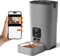 PAPIFEED Automatic Cat Feeder with Camera, 1080P HD & Night Vision, 6L Cat Food Dispenser with App, 5G WiFi Timed Cat Feeder for Dry Food, 2-Way Audio, Smart Pet Feeder for Dog, 1-10 Meals/Day, Grey