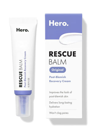 Hero Cosmetics Rescue Balm (New Formula)-The Post-Blemish Cream to Boost Hydration and Improve the Look of Post-Blemish Marks. Derm-Tested. New Formula. Won't Clog Pores. 15mL