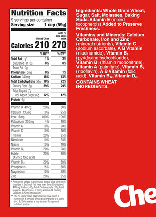Wheat Chex Breakfast Cereal, Homemade Chex Mix Ingredient, Family Size, 19 oz