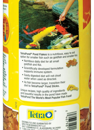 TetraPond Pond Flakes, Complete Nutrition for Smaller Pond Fish, Fish Food for Goldfish and Koi Fish, 6.35 Ounces