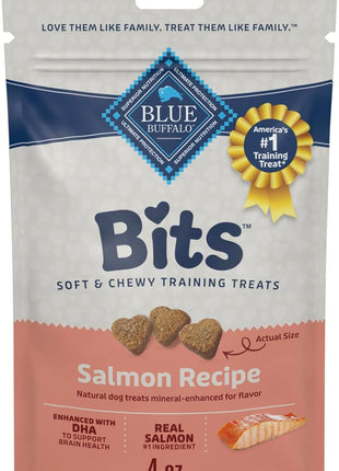 Blue Buffalo Bits Soft Dog Treats for Training, Made with Natural Ingredients & Enhanced with DHA, Salmon Recipe, 4-oz Bag (Pack of 6)
