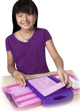 Melissa & Doug Fashion Design Art Activity Kit - 9 Double-Sided Rubbing Plates, 4 Pencils, Crayon - Fashion Plates, Travel Toys for Kids Ages 5+