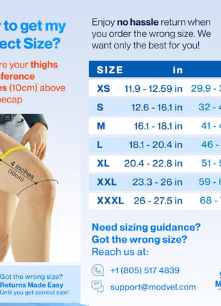 Modvel 2 Pack Knee Brace for Women & Men - Workout Knees Compression Sleeve for Knee Pain Relief Joint Support for ACL, Arthritis, Meniscus Tear Knees Brace for Sports, Rodilleras para Gym Fitness