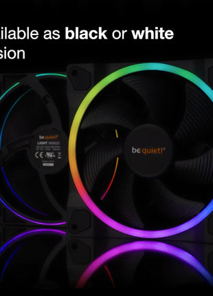 be quiet! Light Wings White 120mm PWM Triple Pack Premium ARGB Low Noise Cooling Fan | 4-Pin | BL100