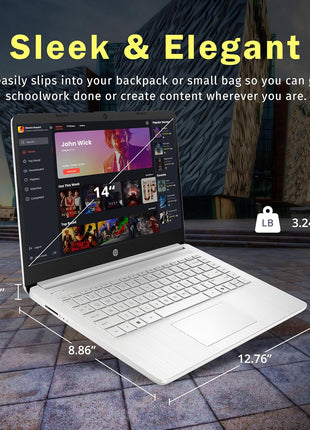 HP Stream 14" HD BrightView Laptop, Intel Celeron N4120, 16GB RAM, 288GB Storage (128GB UFS + 160GB Docking Station Set), Intel UHD Graphics, 720p Webcam, Wi-Fi, 1 Year Office 365, Win 11S, Silver