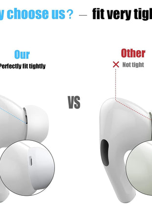 3 Pairs Replacement Ear Tips for AirPods Pro 2nd & 1st(S/M/L, White) | with Noise Reduction Hole, Silicone Ear Tips with Portable Storage Box, Fit in the Charging Case