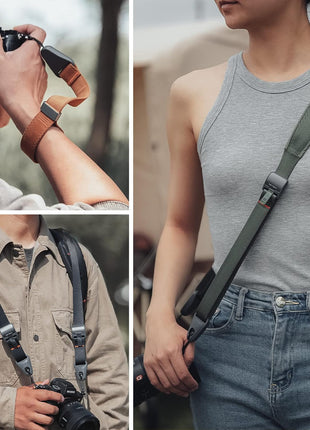 PGYTECH 1.8 inch Wide Camera Shoulder Strap with Quick Release Plate Wide Camera Neck Straps Long for Photographers Adjustable for DSLR SLR (Night Black)