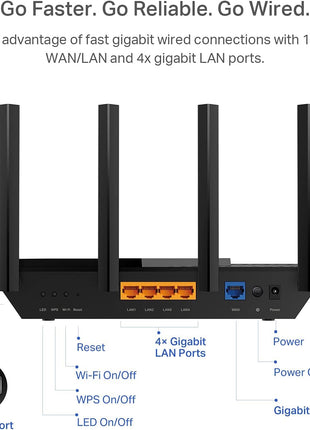 TP-Link AX5400 WiFi 6 Router (Archer AX73)- Dual Band Gigabit Wireless Internet Router for Streaming, Long Range Coverage
