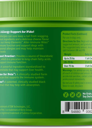 Allergy Immune Soft Chews + Hemp Seed for Dogs - with Curcumin + Glucosamine for Dogs with Hemp - Hip & Joint Dog Supplement with Chondroitin