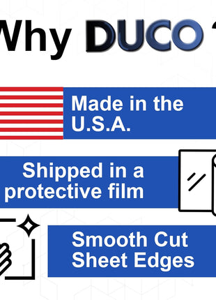 Duco USA-Made Clear Cast Acrylic Sheet 1/8 Inch Thick 12 inch x 12 inch - 1 Pack of Transparent Plexiglass Sheet - Lightweight Acrylic Board for Window Replacements, Displays, Signs, and More
