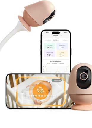 Monai 4K Smart Baby Monitor, Eye-Safe 950nm Night Vision, 7 AI Features, Phone App Baby Camera, 8X Zoom, Instant Alerts (Cry/Face Covered), No Monthly Fee, Hack-Proof, Local Storage