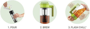 Takeya Flash Chill Iced Tea Maker   Airtight & Durable Iced Tea Maker Jug with Silicone Carry Handle   Leak Proof & Lightweight Tea Infuser with Patented Flash Chill Technology   2 Quart, Blueberry