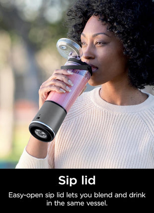 Ninja BC151BK Blast Portable Blender, Cordless, 18oz. Vessel, Personal Blender for Shakes & Smoothies, BPA Free, Leakproof Lid & Sip Spout, USB C Rechargeable, Dishwasher Safe Parts, Black