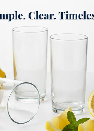 US Acrylic Classic Clear Plastic Reusable Drinking Glasses (Set of 6) 16oz Water Cups | BPA Free Tumblers, Made in USA | Top Rack Dishwasher Safe