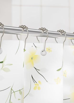 Amazer Shower Curtain Hooks, Decorative Rust Proof Stainless Steel Shower Curtain Hooks for Bathroom Shower Rods Set of 12, Polished Nickel