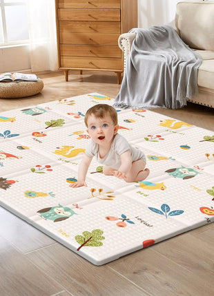 XVISHX Baby Play Mat, 50 x 50 Inch Play Mat Perfect for Use Baby Playpen, Foldable Baby Foam Playmat for Floor, Portable Waterproof Activity PlayMats for Babies, Infants and Toddlers