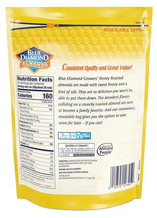 Blue Diamond Almonds Honey Roasted Snack Almonds, Honey Roasted, 1 Pound (Pack of 1)