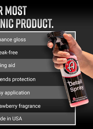 Adam's Detail Spray (16 fl. oz) - Quick Waterless Car Detailer | Polisher Clay Bar & Car Wax Booster | Adds Shine & Gloss Depth