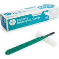 MED PRIDE Sterile Disposable Surgical Scalpels 10 Pack, Individually Wrapped Protective Caps, Plastic Handles, for Dermaplaning Crafts (#10 Stainless-steel)