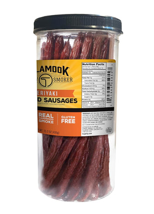 Tillamook Country Smoker Real Hardwood Smoked Sausages, Teriyaki, 15.2 Ounce Tall Jar, 20 Count