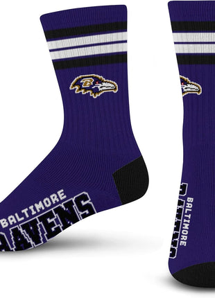 For Bare Feet Men's NFL 4-Stripe Deuce Performance Crew Socks