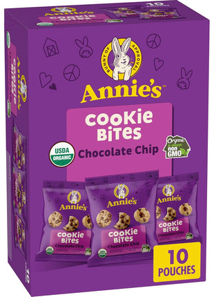 Annie's Organic Chocolate Chip Cookie Bites, 10 Pouches, 10.5 oz