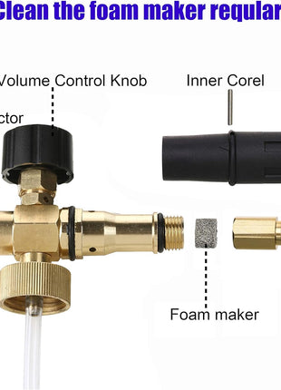 Tool Daily Foam Cannon with 1/4 Inch Quick Connector, 1 Liter, 5 Pressure Washer Nozzle Tips