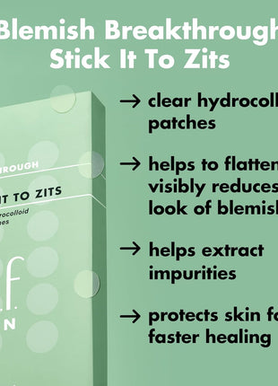 e.l.f. SKIN Blemish Breakthrough Stick It To Zits Pimple Patches | Helps Reduce The Look of Blemishes & Heal, Vegan & Cruelty-free, 36 Patches