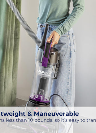 BISSELL CleanView Compact Turbo Upright Vacuum with Quick Release Wand, Full Size Power, Compact Size for Apartments & Dorms, 3437F