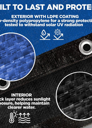 24 Ft Round Premium Heavy-Duty Winter Pool Cover - Royal Blue, Extra Thick and Durable, Tear-Proof, UV-Resistant, Reinforced Edges, Easy Install, All-Season Protection for Above Ground Pools