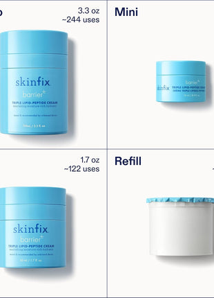 Skinfix Triple Lipid-Peptide Cream - 1.7 oz - Rich Face Moisturizer with Hyaluronic Acid - Hydrates & Restores Dry, Sensitive Skin - Non-Comedogenic, Fragrance Free, Vegan, Cruelty Free