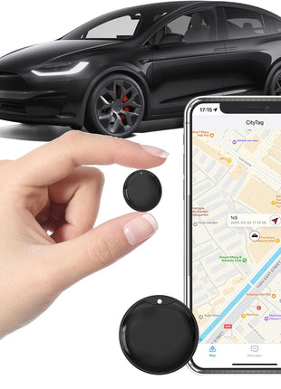 GPS Tracker for Vehicles - Car Tracker Device Hidden for Vehicles, Real-Time Mini Tracker Device for Vehicles, No Monthly Fee Subscription No SIM Card Required(Available for Android and iOS) (Black)