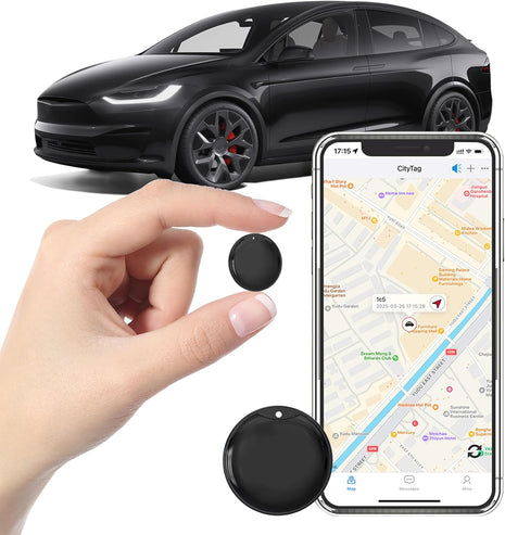 GPS Tracker for Vehicles - Car Tracker Device Hidden for Vehicles, Real-Time Mini Tracker Device for Vehicles, No Monthly Fee Subscription No SIM Card Required(Available for Android and iOS) (Black)