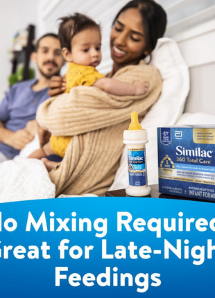 Similac 360 Total Care Ready-to-Feed Baby Formula | 5 HMO prebiotic blend, infant formula to support baby's immune system, brain development & digestive health, 2-fl-oz, 48 pack