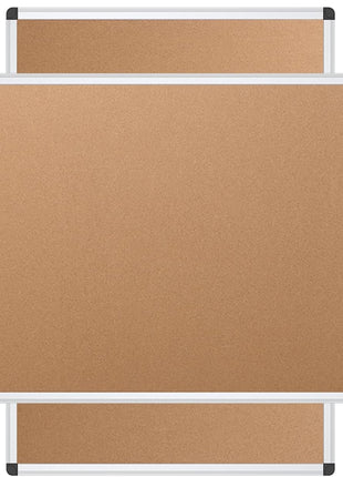 VIZ-PRO Large Cork Bulletin Board, 60 X 48 Inches, Wall-Mounted Corkboard with Silver Aluminium Frame for School, Office, and Home 5' X 4'