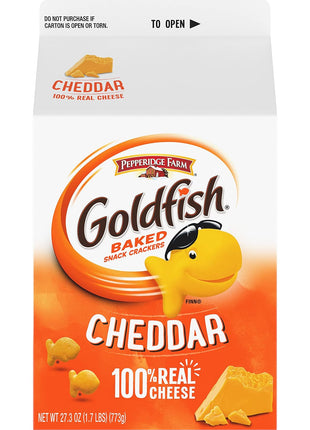 Goldfish Cheddar Cheese Crackers, 27.3 Oz Carton