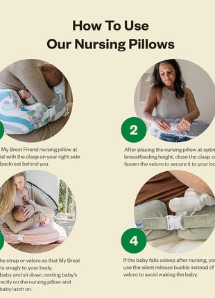 My Brest Friend Nursing Pillow - Deluxe - Enhanced Comfort w/ Slipcover - Ergonomic Breastfeeding Pillow For Ultimate Support For Mom & Baby - Adjustable Pillow W/ Handy Side Pocket, Evening Grey