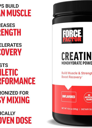 Force Factor Creatine Powder 60 Servings and Caffeine Tablets 100 Tablets - Creatine for Muscle Gain and Caffeine for Energy