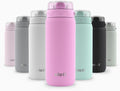 Ello Cooper 18oz Kids Stainless Steel Water Bottle with Straw and Carry Handle, Double Walled and Vacuum Insulated Metal, Leak Proof Locking Lid with Soft Silicone Spout, Reusable, BPA Free, Bubblegum