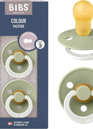 BIBS Pacifiers Colour Collection | Natural Rubber Baby Pacifier | Set of 2 BPA-Free Soothers | Made in Denmark | 0+ Months (Pack of 2) | Dusty Blue/Steel Blue