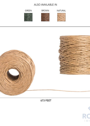 Royal Imports Bind Wire Wrap Twine, Paper Fiber Covered Waterproof Metal Wire Rustic Vine for Flower Bouquets, Floral Wrapping, Art Craft Projects - 26 Gauge (673 Ft) - Natural