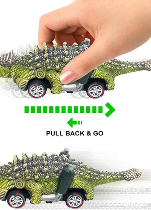 Dinosaur Toy Pull Back Cars,6 Pack Dino Toys for 3 Year Old Boys Girls and Toddlers,Boy Toys Age 3,4,5 and Up,Pull Back Toy Cars,Dinosaur Games with T-Rex