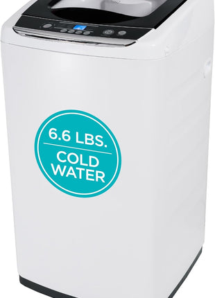 BLACK+DECKER 0.9 Cu. Ft. Portable Washer, 6.6 lb. Capacity, BPWM09W, White | 6.6 lb. Capacity Washing Machine for Homes & Apartments, 5 Wash Cycles, Quick Connect Sink Adapter and Drain Hose Included