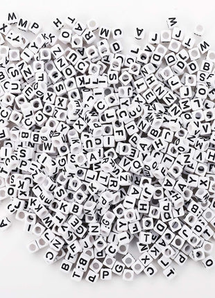 Augshy 700PCS White Letter Beads Alphabet Beads for Making DIY (6mm)
