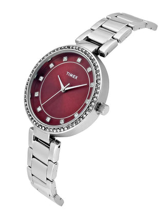 TIMEX Champagne Round Dial Analog Women's Watch - TWEL18712